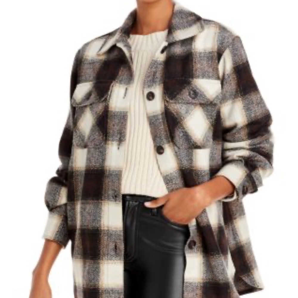 AQUA by Bloomingdale's plaid wool jacket size M